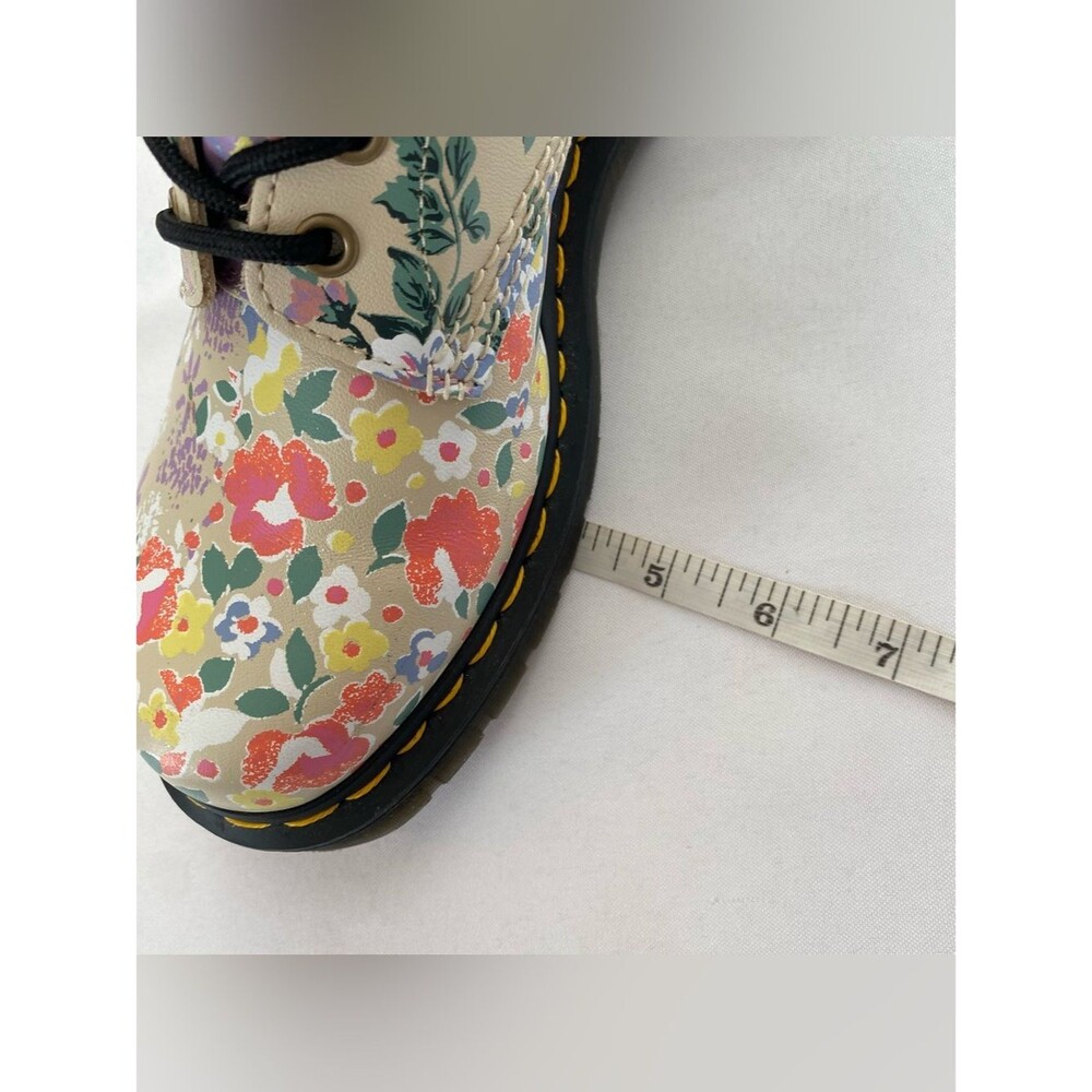 Dr Martens 1460 Parchment Beige Floral Mash up Leather Lace Up Boots Size 8 - Picture 13 of 14